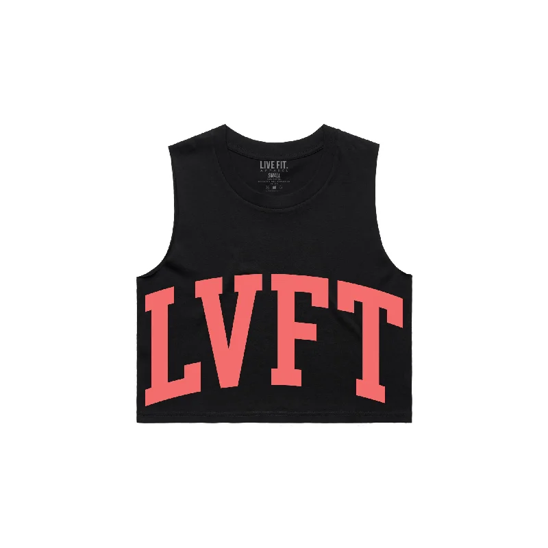 Contender Crop Muscle Tank - Black crew neck tank