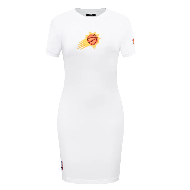 NBA PHOENIX SUNS CLASSIC WOMEN'S BODY CON DRESS (WHITE) Tunics Sophisticated sleek