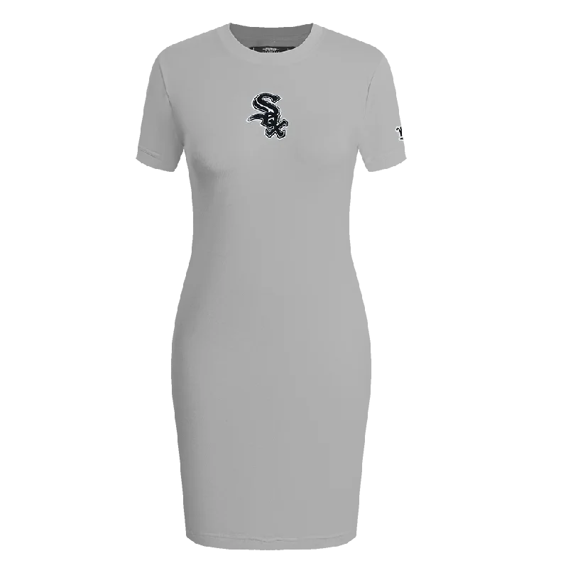 MLB CHICAGO WHITE SOX CLASSIC WOMEN'S BODY CON DRESS (HEATHER GREY) Tunics Fashionable chic