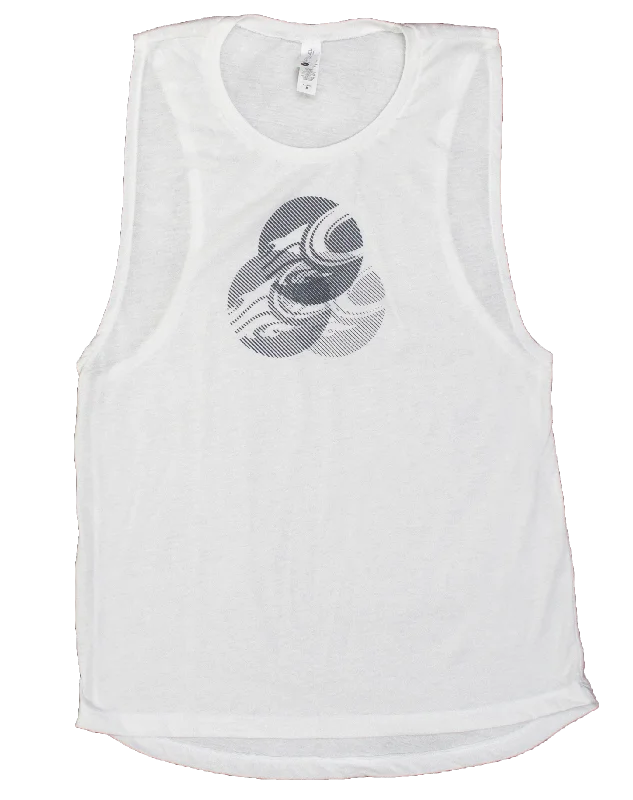 C FADE TANK WHT XS striped tank top