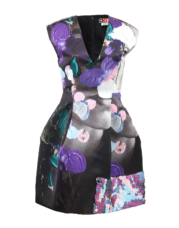 Printed Techno Duchesse Dress Tunics Chic elegant