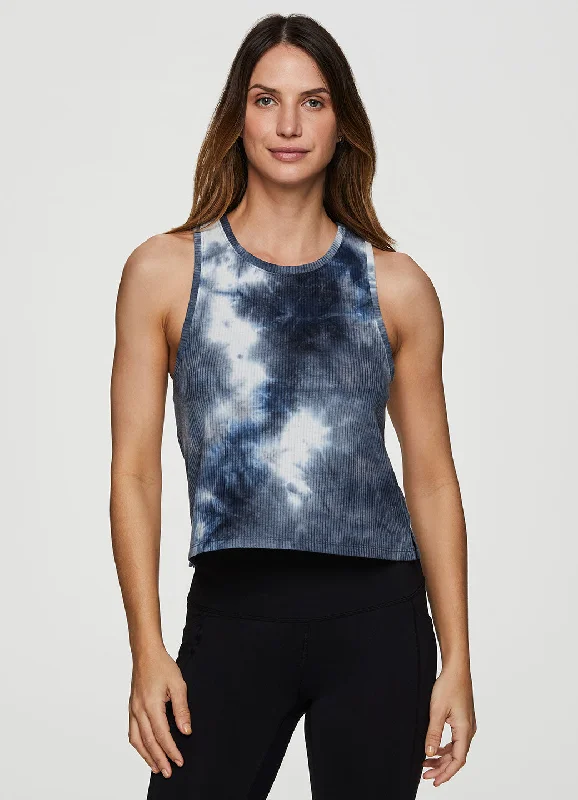 Zen Ribbed Tie Dye Tank modal blend tank