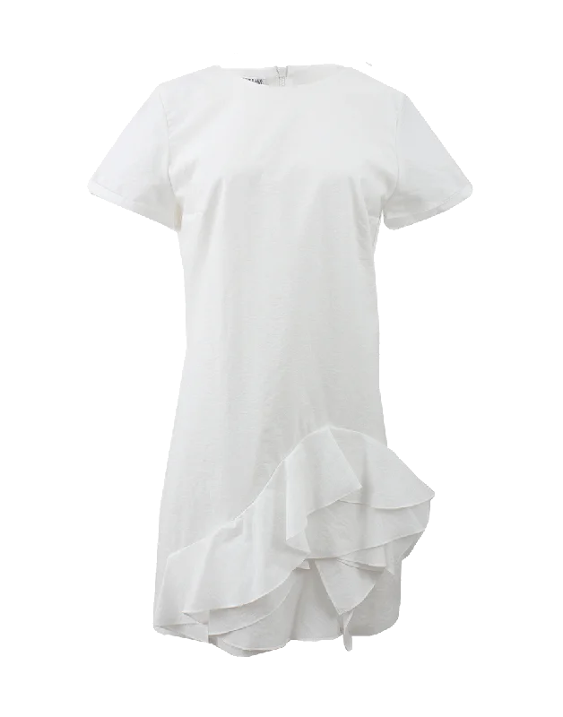Cotton Ruffle Bottom Dress Tunics Party sparkling
