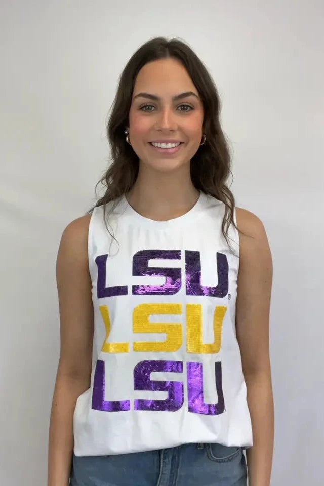 LSU Tigers Women's Tank Top Triple Block lounge tank top