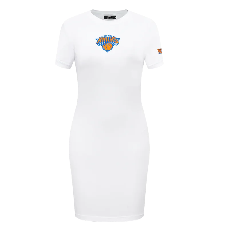 NBA NEW YORK KNICKS CLASSIC WOMEN'S BODY CON DRESS (WHITE) Tunics Stylish modern