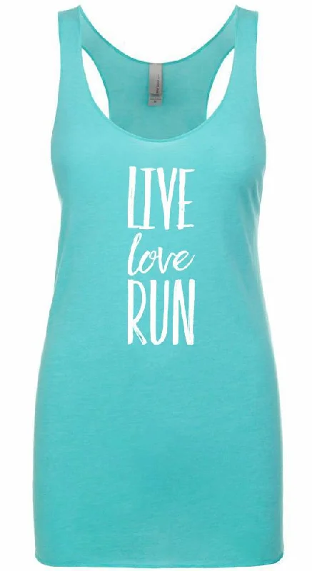 LIVE LOVE RUN Racer Back Tri-Blend Tank Top for Women adorable tank top