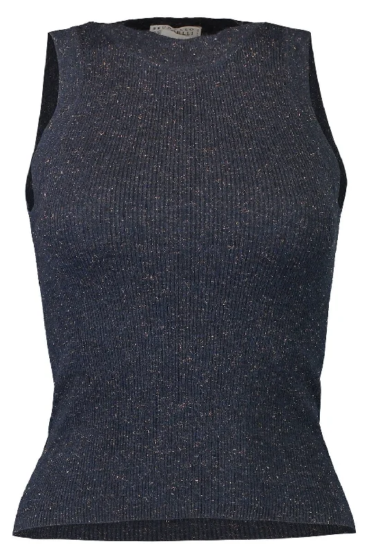 Lurex Tank print tank top