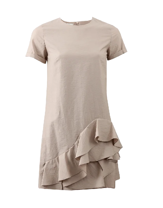 Ruffle Bottom Dress Tunics Wedding white