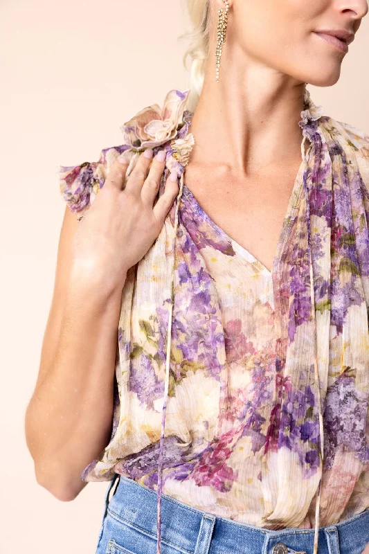 Lyrical Frilled Tank graphic tank top