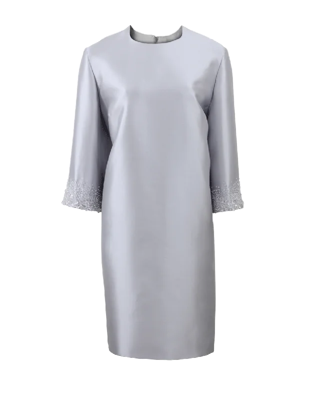 Gem Cuff Shift Dress Turtleneck Warm Winter