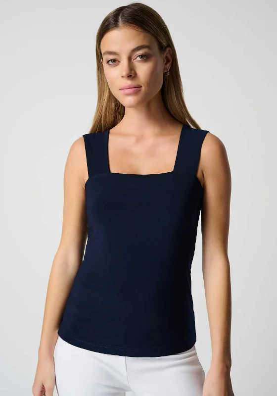 Joseph Ribkoff Square Neck Tank Top, Navy peach tank top