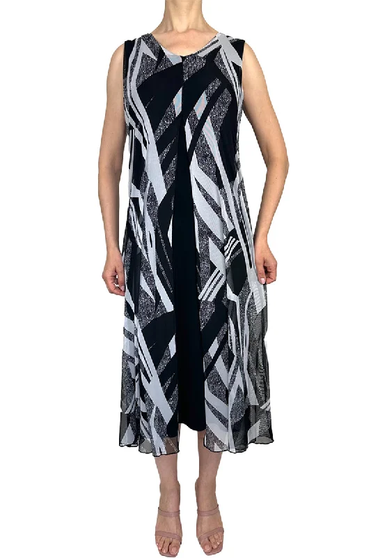 Women's Dress Black and White Flowing Layers Quality Stretch Fabric Non Crease Perfect For Cruise Turtleneck Warm Winter Women's Dress Black and White Flowing Layers Quality Stretch Fabric Non Crease Perfect For Cruise Turtleneck Warm Winter