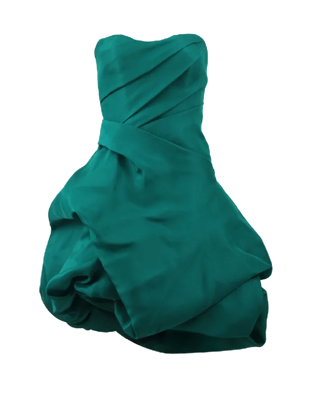 Strapless Draped Dress Boat Neckline Classic