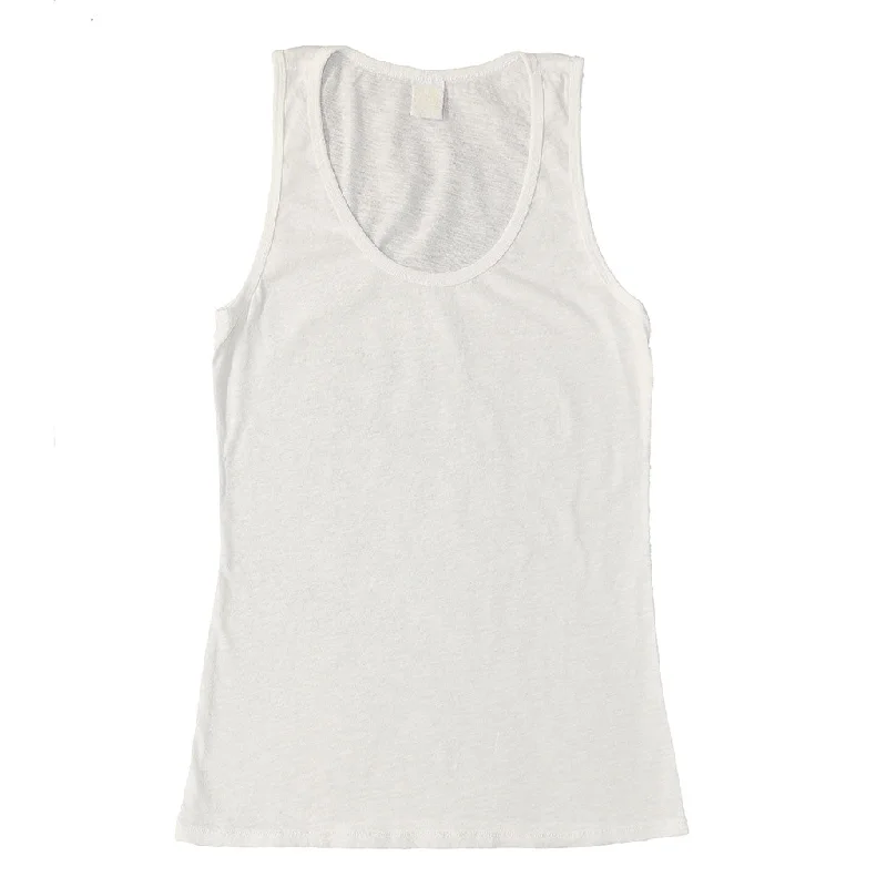 Peace Store Cotton Tank Top  - White soft pink tank