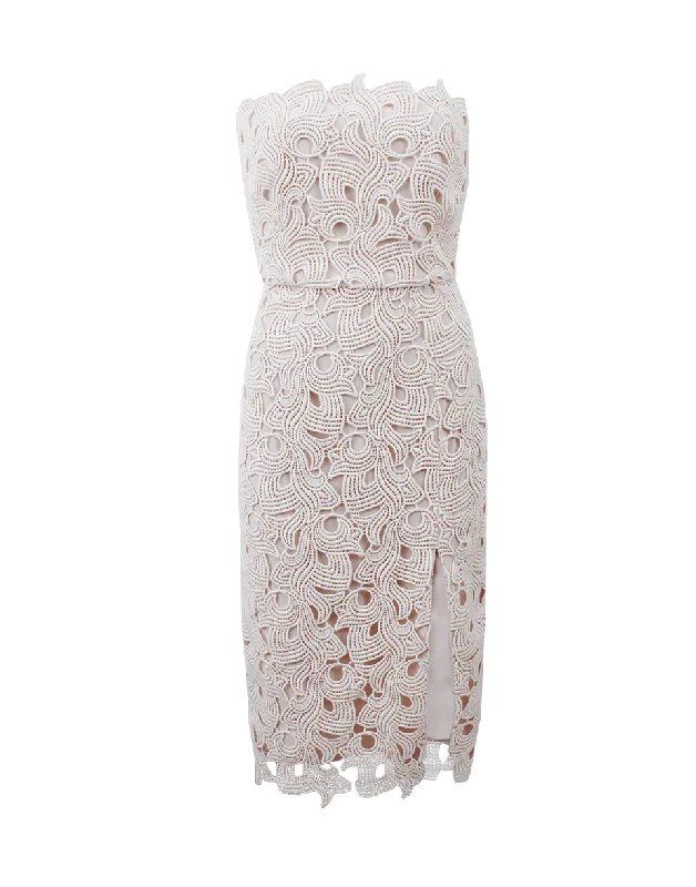 Strapless Dress With Side Slit A-Line Day Work