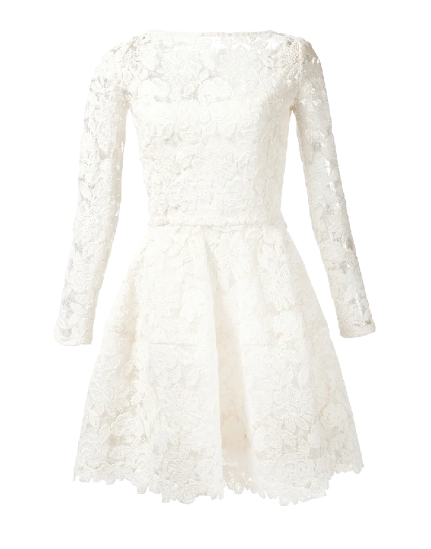 Floral Lace Belted Dress Cowl Neckline Elegant