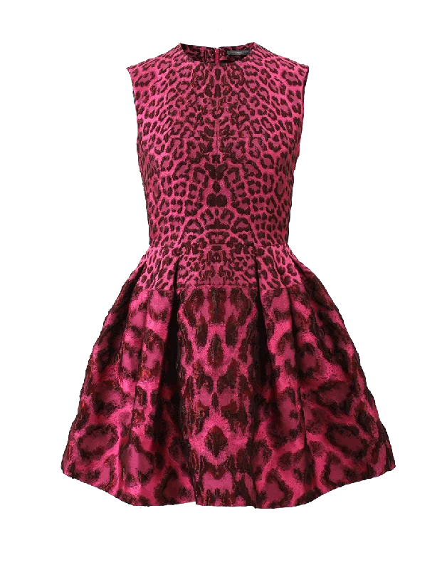 Full Skirt Leopard Dress Tunics Trendy modern