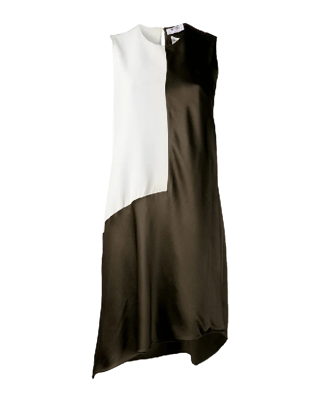 Bi-Color Crew Dress empire Waist empire