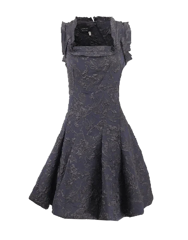 Square Neck Brocade Dress Tunics Chic elegant
