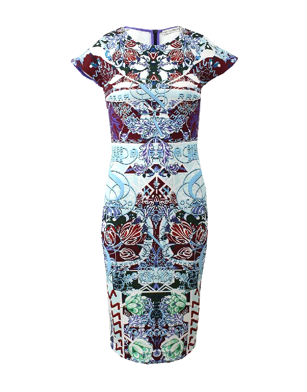 Calligraphy Lake Scuba Dress Bodycon Club Sequined