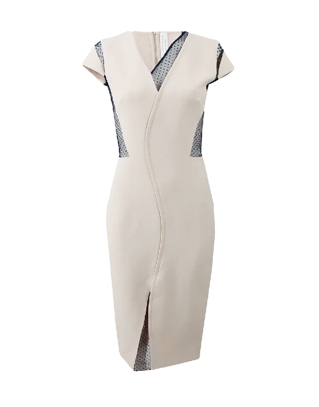 Inset Fitted Dress Tunics Satin smooth