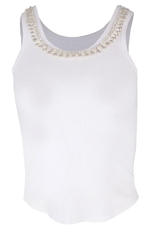 Matchmaker Embellished Tank solid color tank
