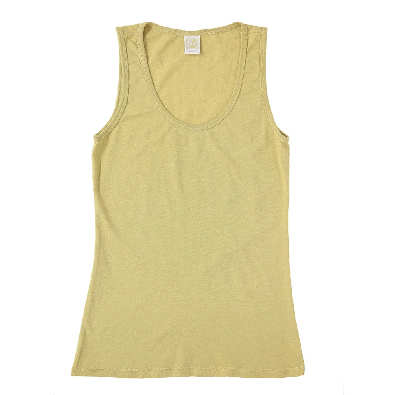 Peace Store Cotton Tank Top - Dijon lemon yellow tank