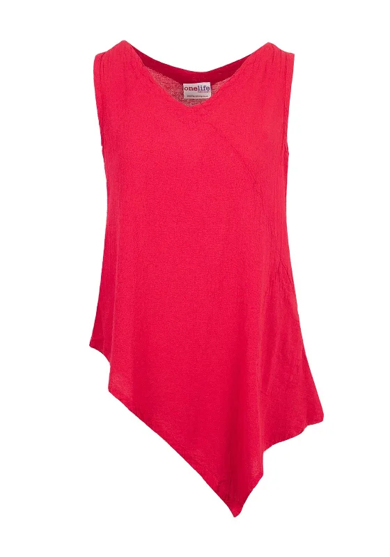 One Life Allie Tank Top, Fuchsia layering tank top