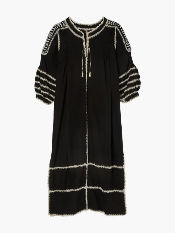 Amorcita Mexican Dress | Black/Ivory Tunics Versatile all-occasion