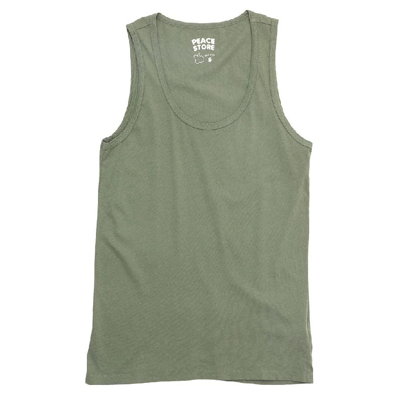 Peace Store Cotton Tank Top  - Celadon flirty tank top