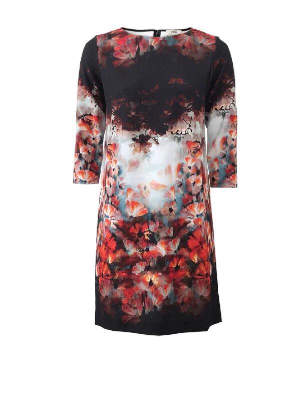 Floral Print Loose Dress Tunics Polka dots