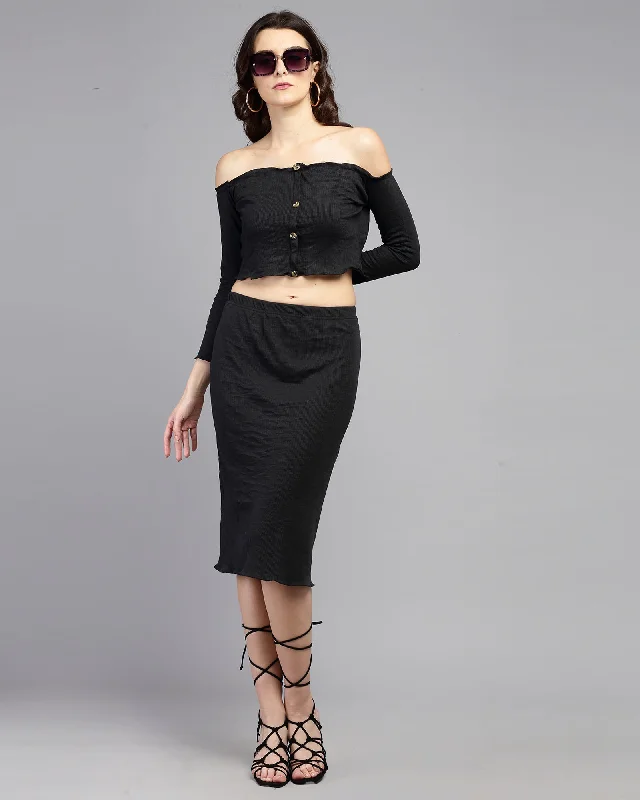 Women Two Piece Dress Black Dress Tunics Chic fashionable