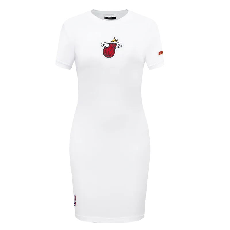 NBA MIAMI HEAT CLASSIC WOMEN'S BODY CON DRESS (WHITE) Tunics Luxurious high-end