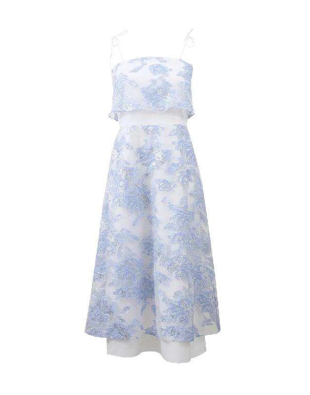 Tie Strap Organza Dress Tunics Denim casual