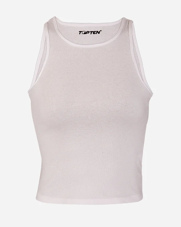 Top Ten Pedli Kumas Women Lifestyle Tank White Md-10 cold shoulder tank