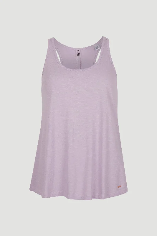 LADIES BUTTON BACK TANK TOP crew neck tank