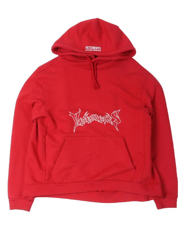 AW17 Seoul Exclusive Metal Logo Hoodie Hoodie with Tied Waist Feminine Flattering