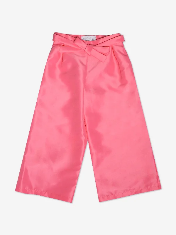 Mama Luma Girls Wide Leg Trousers in Pink Trousers New Arrival