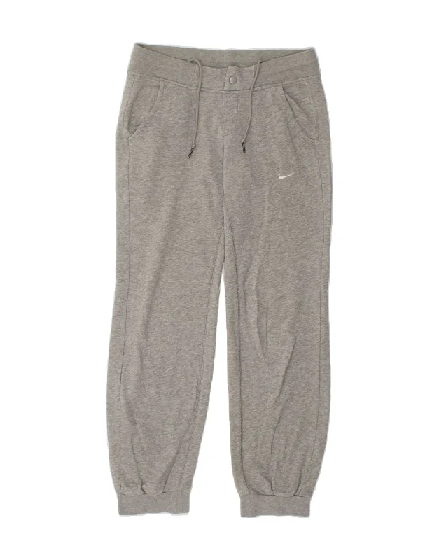 NIKE Womens Tracksuit Trousers Joggers UK 4/6 XS Grey Cotton Trousers Corduroy Warm