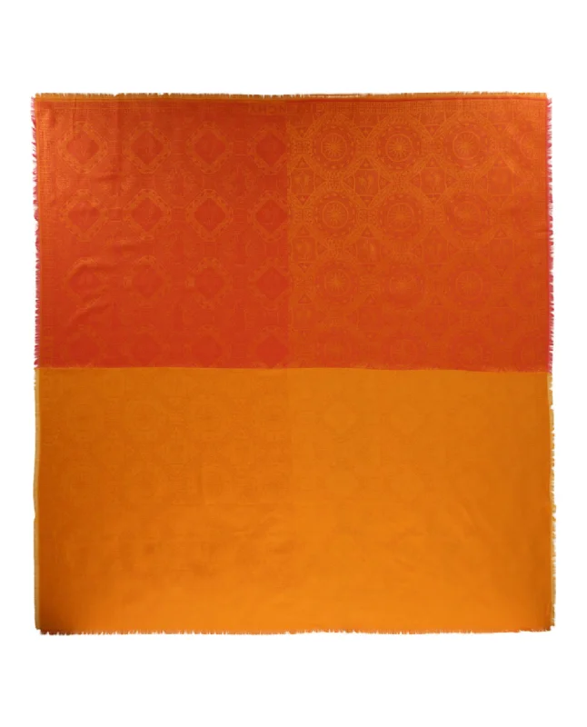Givenchy Womens Patchwork Silk Blend Shawl Classic Cashmere Shawl Scarf