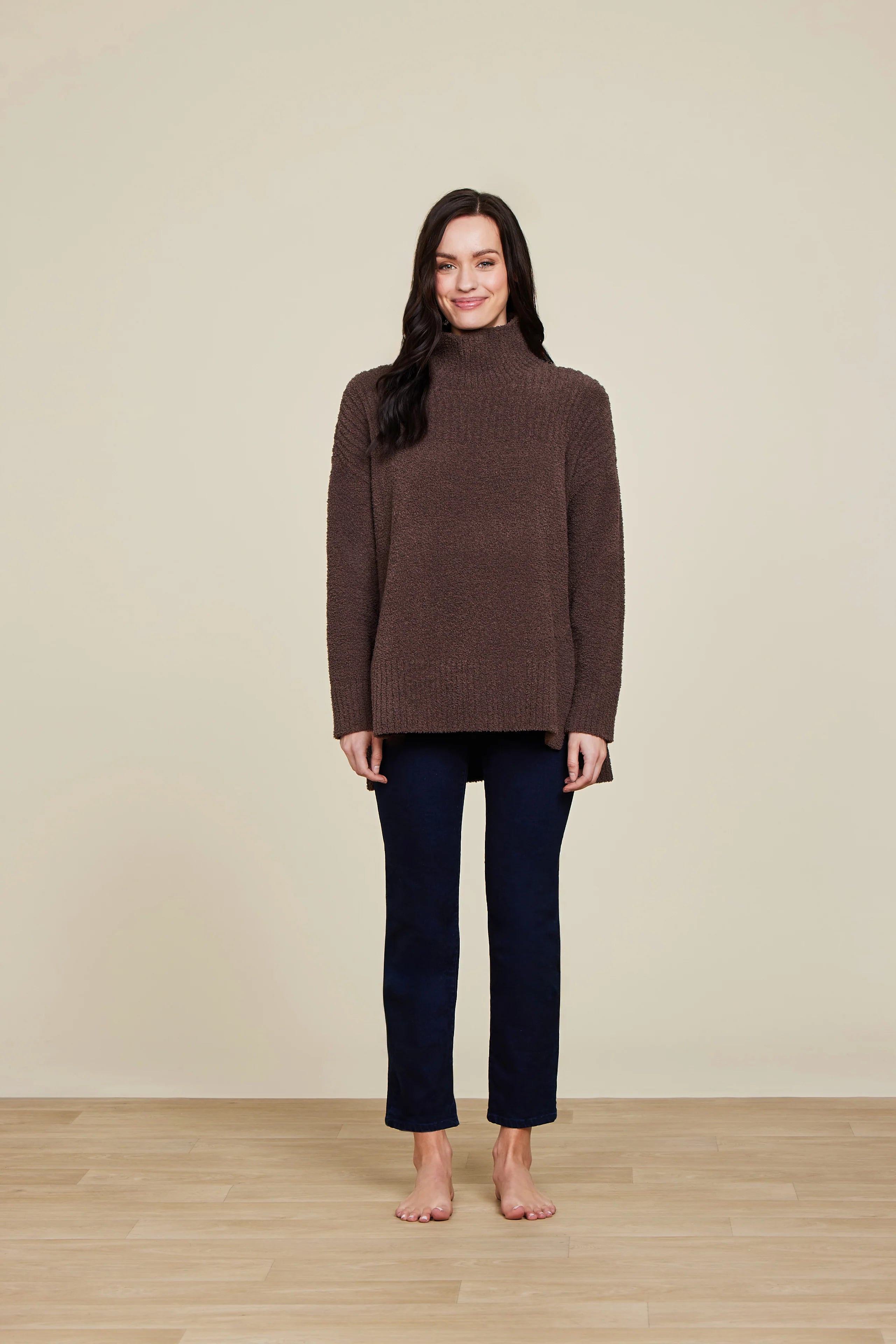 CozyChic® High Low Pullover - Java Turtleneck Warm Pullover