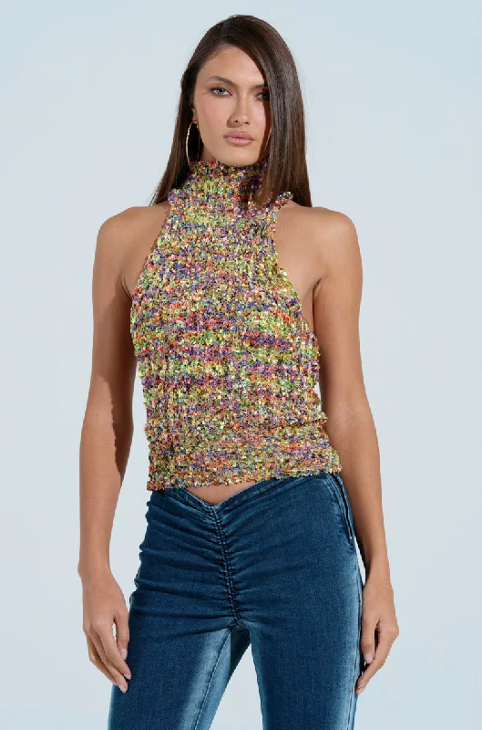 ADORE YOU MOCK NECK TANK lace back tank