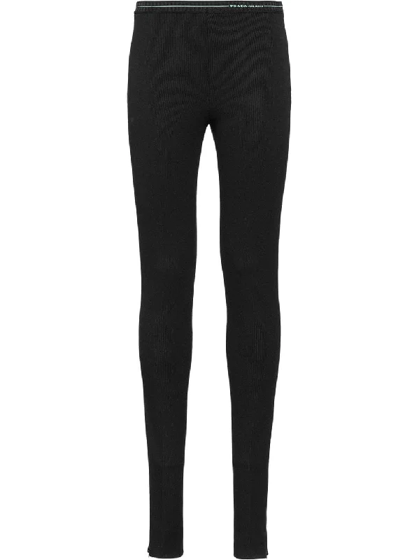 Jersey knit trousers Trousers Formal Black