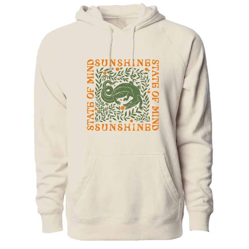 STATE OF MIND UNISEX HOODIE - ARTIC WOLF Hoodie with Distressed Vintage Worn
