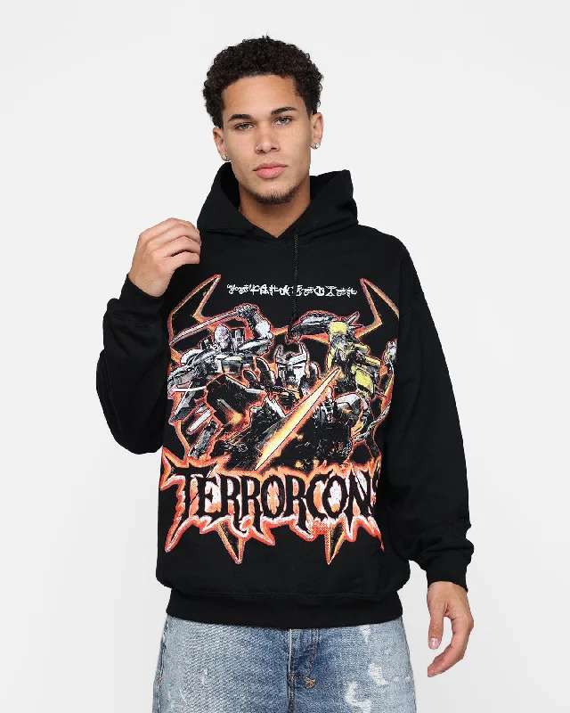 Goat Crew X Transformers Terrorcons Hoodie Black Hoodie with Full-Zip Functional Layering