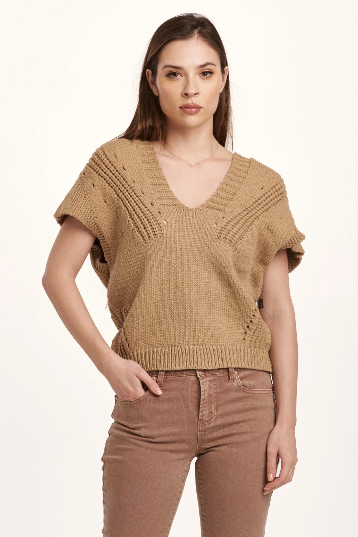 Dear John Emira Sahara Hoodie Sweater Hoodie with Velcro Closure Adjustable Secure