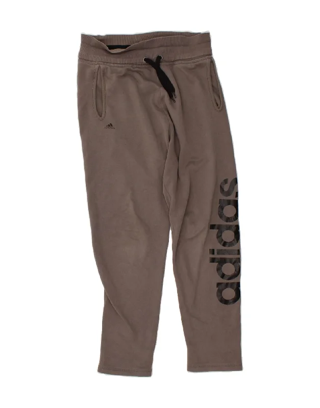 ADIDAS Womens Climalite Graphic Tracksuit Trousers UK 8/10 Small  Grey Trousers Pleated Formal