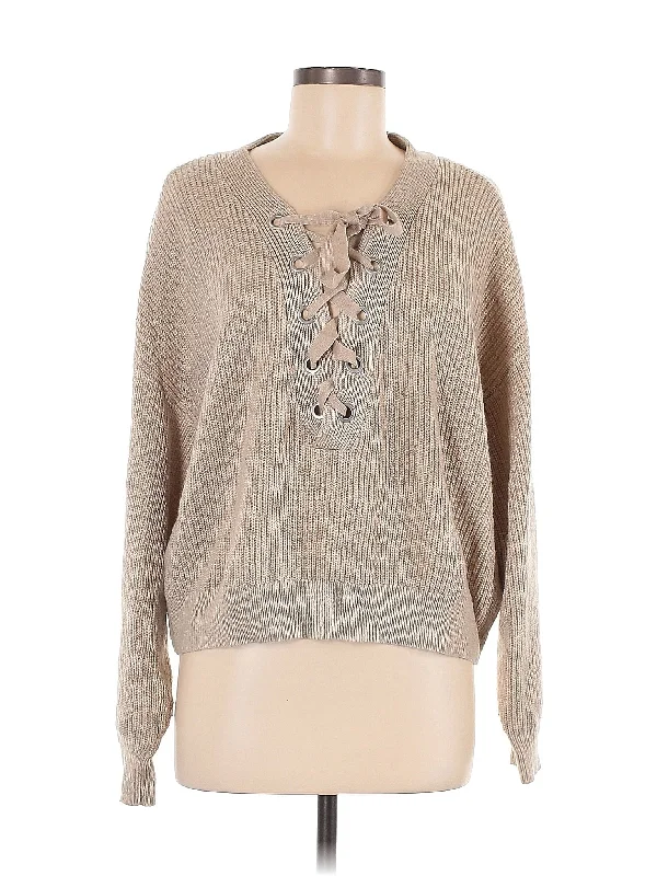 Pullover Sweater Faux Fur Trim