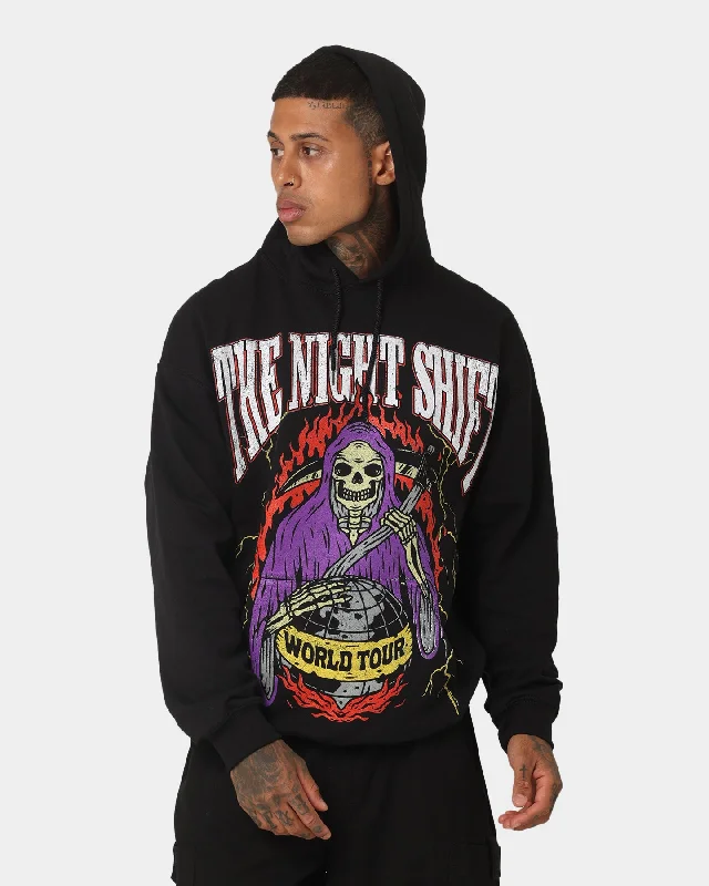 The Night Shift World Tour Hoodie Black Hoodie with Contrast Stitching Detailed Premium