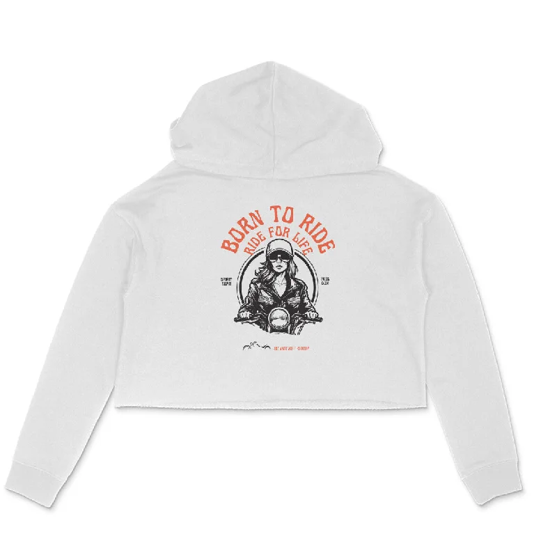 Ride for Life - Female Crop Hoodies Hoodie with Tied Waist Feminine Flattering